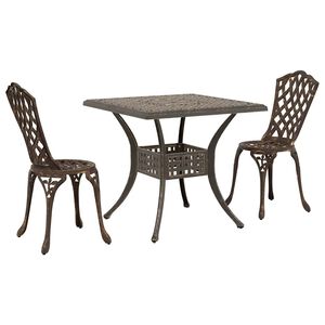 vidaXL Hagebordsett 3 pcs Bronse St&oslash;pt aluminium