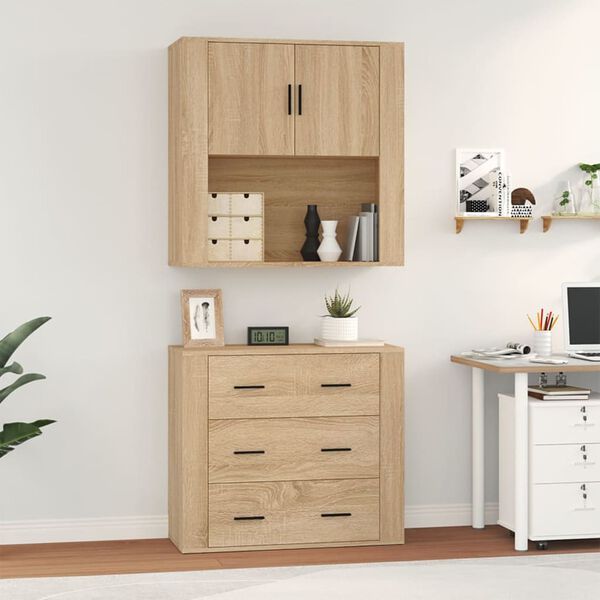 vidaXL Highboard sonoma eik konstruert tre