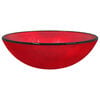 vidaXL Servant herdet glass 42x14 cm r&oslash;d