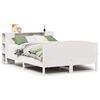 vidaXL Seng med bokhylle uten madrass hvit 135x190 cm heltre furu