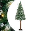 vidaXL Slim juletre med 300 LED gr&oslash;nn 210 cm PVC og Massivt Furu tre
