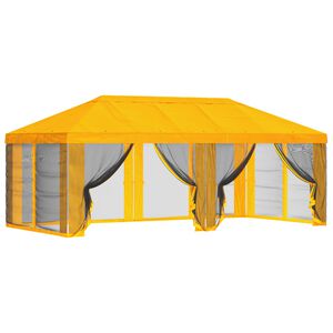 vidaXL Teltduk med sidevegger 6 x 3 m Gul Polyester 190