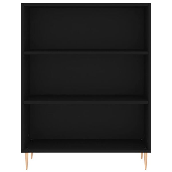 vidaXL Bokhylle svart 69,5x32,5x90 cm konstruert tre