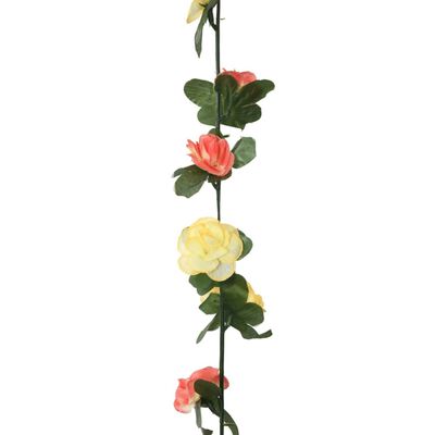 vidaXL Kunstige blomsterkranser 6 stk vårsolnedgangrød 250 cm