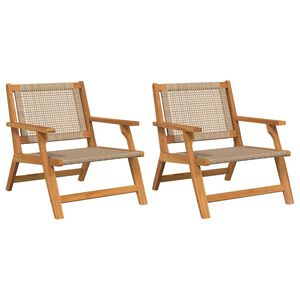 vidaXL Hagem&oslash;bler 2 pcs Beige 67 x 78 x 73 cm Solid akasietre