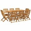 vidaXL Hagespisegruppe 9 deler 180x90x75 cm heltre akasie