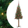 vidaXL Slim juletre gr&oslash;nn 150 cm PVC og Massivt Furu tre
