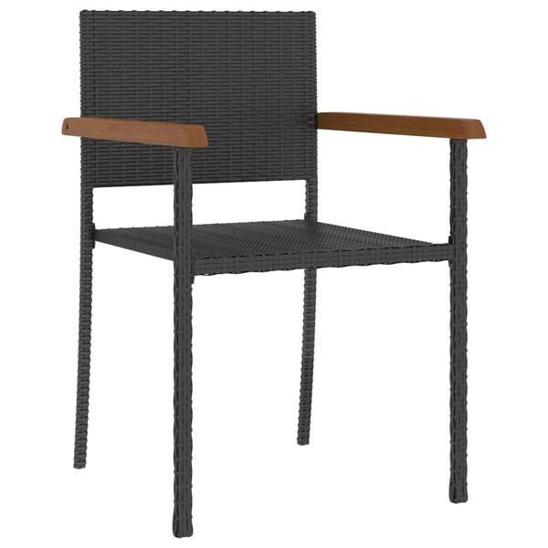 vidaXL Utend&oslash;rs spisestue 5 deler polyrotting svart