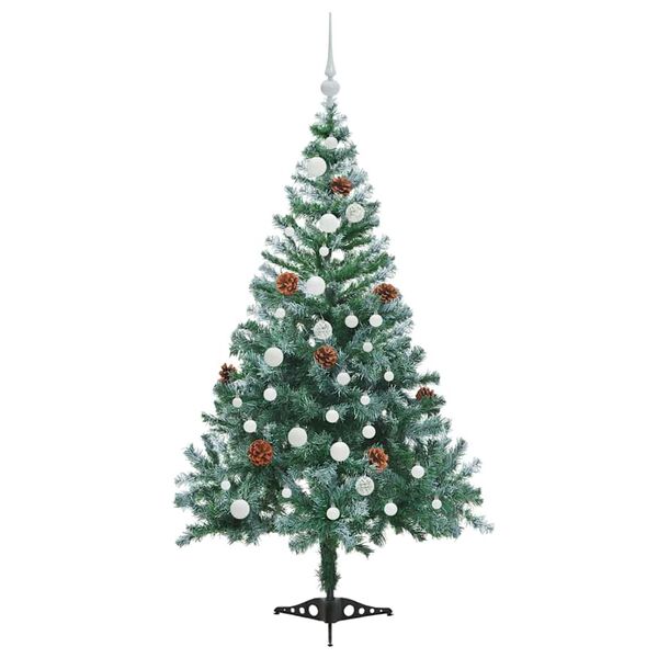 vidaXL Kunstig juletre med 150 LED med stativ gr&oslash;nn 150 cm PVC og st&aring;l