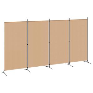 vidaXL 4-panel romdeler Beige 346 x 180 cm Stoff