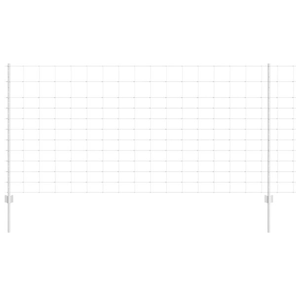 vidaXL Gjerde med stolpe s&oslash;lv 1,2 x 50 m St&aring;l