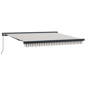 vidaXL Uttrekkbar markise Lys Gr&aring; og Hvit 500 &times; 300 cm