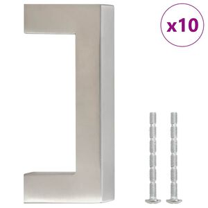 vidaXL Skaph&aring;ndtak 10 stk s&oslash;lv 64 mm rustfritt st&aring;l