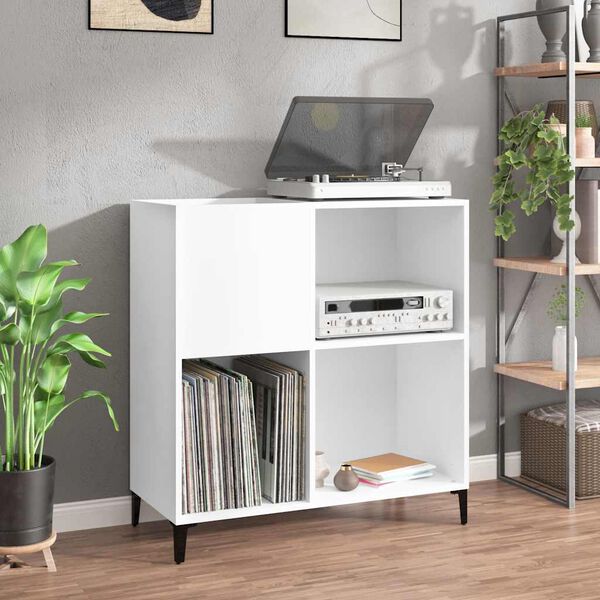 vidaXL Hifi-benk hvit 84,5x38x89 cm konstruert tre