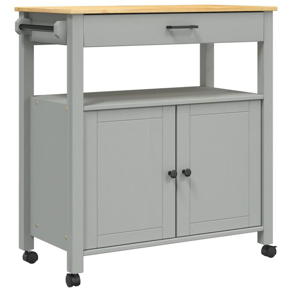 vidaXL Kjøkkenvogn MONZA 84x40x88,5 cm heltre furu
