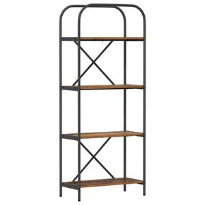 vidaXL Bokhylle 4 niv&aring;er 60 x 30 x 146 cm Konstruert tre Gammelt tre