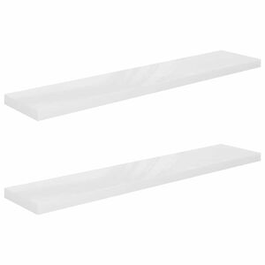 vidaXL Flytende vegghyller 2 stk h&oslash;yglans hvit 120x23,5x3,8 cm MDF
