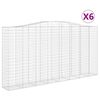 vidaXL Gabionkurver buede 6 stk 400x50x200/220 cm galvanisert jern