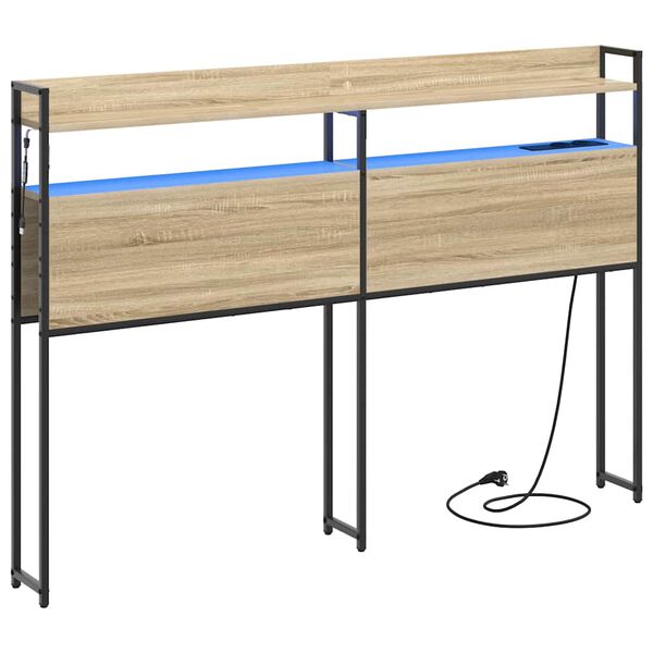 vidaXL Lagringshodegavl med hylle Sonoma eik 135 cm Konstruert tre