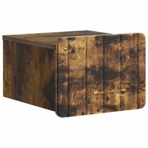 vidaXL Vegghengt Nattbord R&oslash;kt Eik 33 x 34,5 x 24 cm Konstruert tre