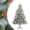 vidaXL Kunstig juletre Gr&oslash;nn og hvit 210 cm PVC og Metall og Plast