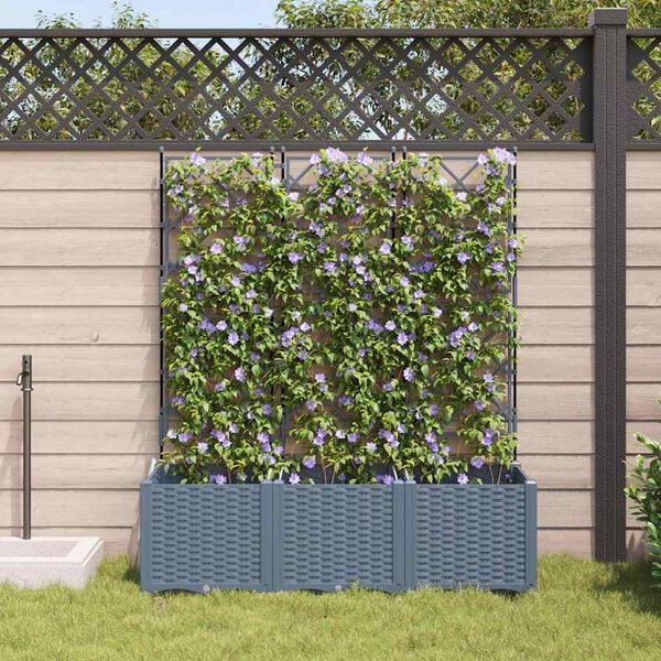 vidaXL Hageblomsterpotte 3 pcs Lys Gr&aring; 120 x 40 x 143 cm St&aring;l