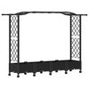 vidaXL Hevet Bed med Trellis og Tak Svart 207 x 40 x 129 cm PP
