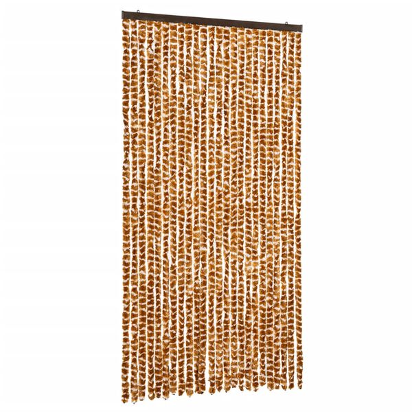 vidaXL Insektgardin oker og hvit 100x220 cm chenille