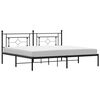 vidaXL Sengeramme i metall med sengegavl svart 193x203 cm