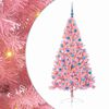 vidaXL Kunstig Forh&aring;ndsopplyst Juletre med 300 LED Rosa 180 cm PVC