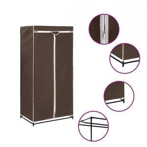 vidaXL Garderobeskap brun 75x50x160 cm