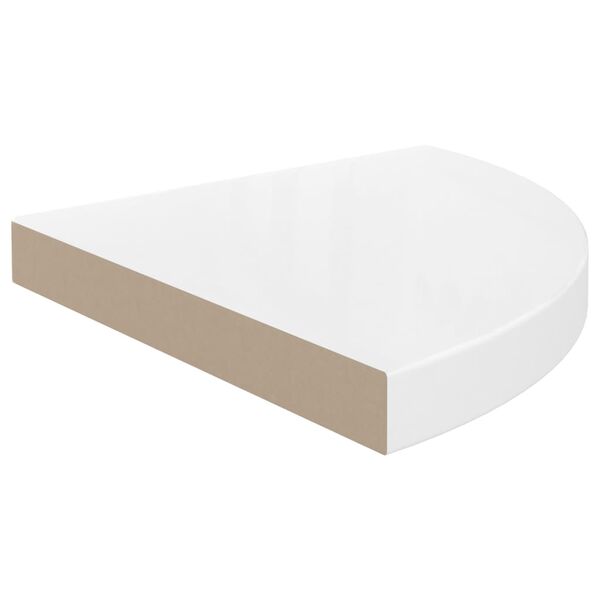 vidaXL Flytende vegghyller 2 stk høyglans hvit 35x35x3,8 cm MDF
