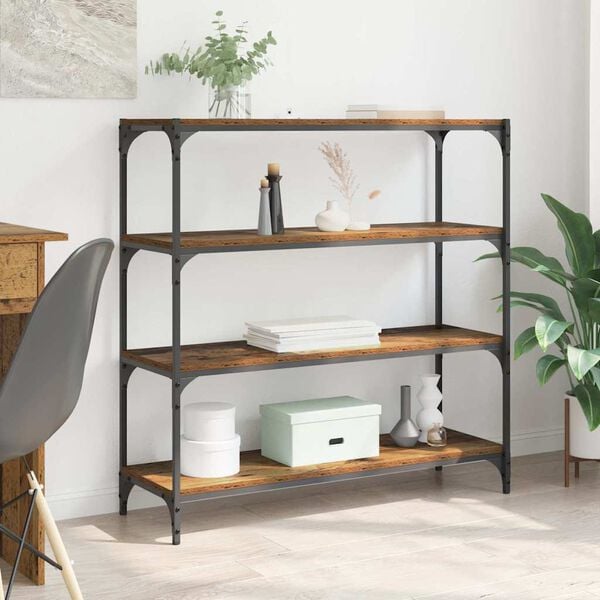 vidaXL Bokskap Gamle tre 100 x 33 x 100 cm Ingeni&oslash;rtre og jern