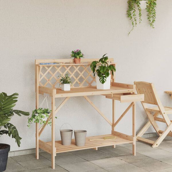 vidaXL Pottebenk med espalier heltre gran
