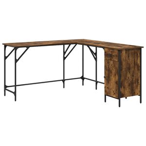 vidaXL Skrivebord r&oslash;kt eik 141x141x75 cm konstruert tre