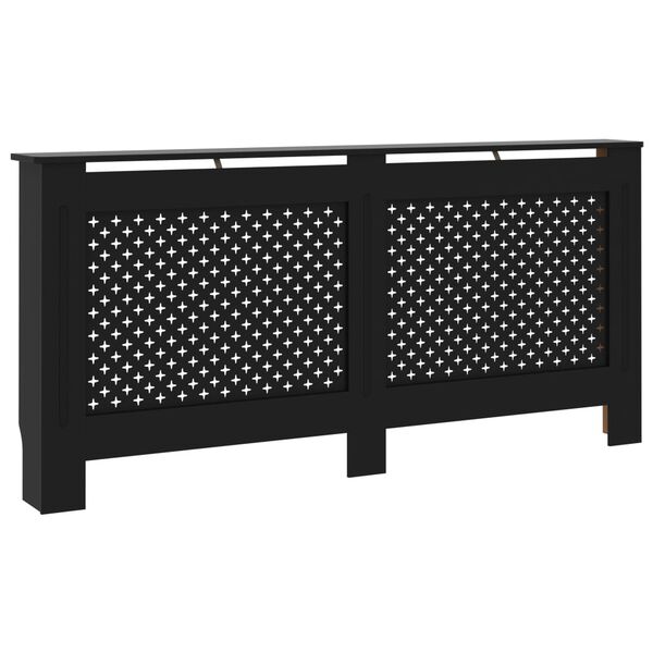 vidaXL Radiatordeksel svart 172x19x81,5 cm MDF