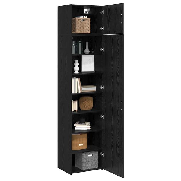 vidaXL Serviesskap 3 pcs Svart Eik