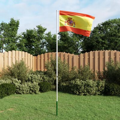 vidaXL Spansk flagg og stang aluminium 4 m