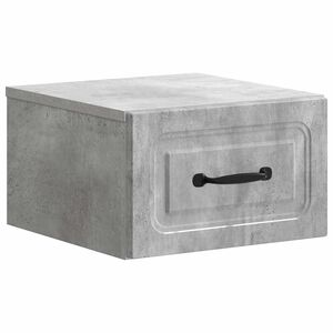 vidaXL Vegghengt Nattbord Betonggr&aring; 34,5 x 33 x 20 cm Konstruert tre