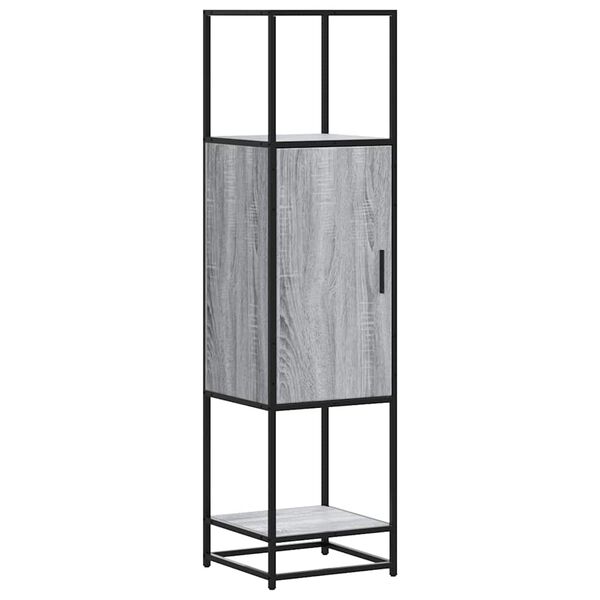 vidaXL Highboard gr&aring; sonoma 35,5x35x139 cm konstruert tre og metall