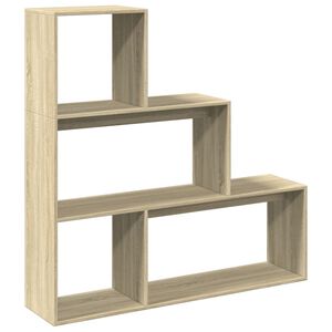 vidaXL Romdeler bokhylle 3 lag sonoma eik 123x29x123 cm konstruert tre