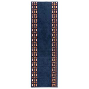 vidaXL L&oslash;perteppe FLORNES Vevd Bl&aring; Diamanter 67 x 150 cm PP 7 mm