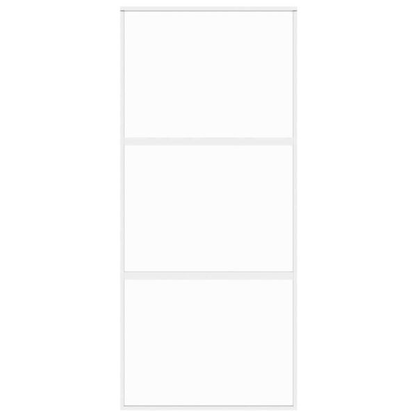vidaXL Skyvedør hvit 90x205 cm herdet glass og aluminium