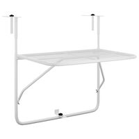 vidaXL Balkongbord hvit 60x40 cm stål