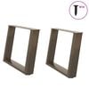 vidaXL Salongbordben U-formet 2 stk naturst&aring;l 70 x (42-43) cm st&aring;l