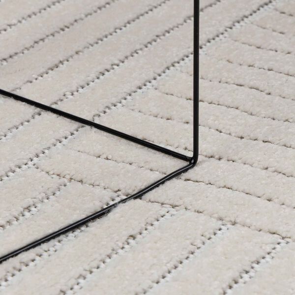 vidaXL Omr&aring;detepper Rund Krem &Oslash; 120 CM