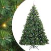 vidaXL Kunstig juletre med 300 LED med stativ gr&oslash;nn 240 cm PE og PVC