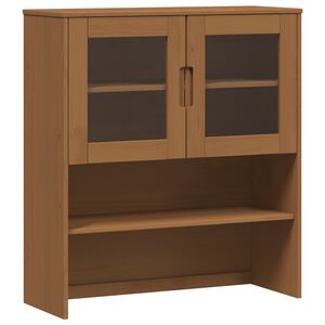 vidaXL Hytte Karamell 90 x 35 x 100 cm Massiv furu og herdet glass