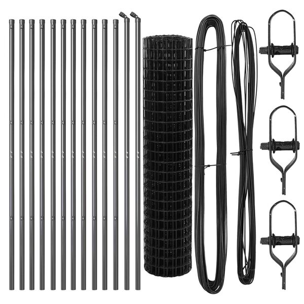 vidaXL Gjerde med innlegg. Gr&aring; 1 x 25 m St&aring;l