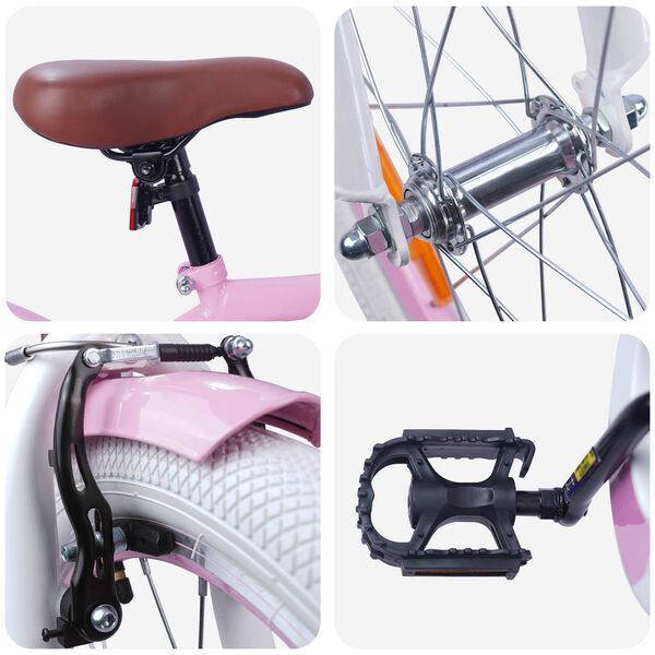 vidaXL Barnesykkel 20 Tommer for 6-11 &aring;r gammel Lys rosa